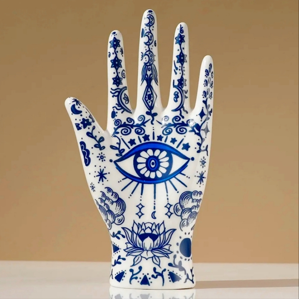 Beautiful Ceramic Evil Eye Hand Decor NWT - Picture 2 of 2
